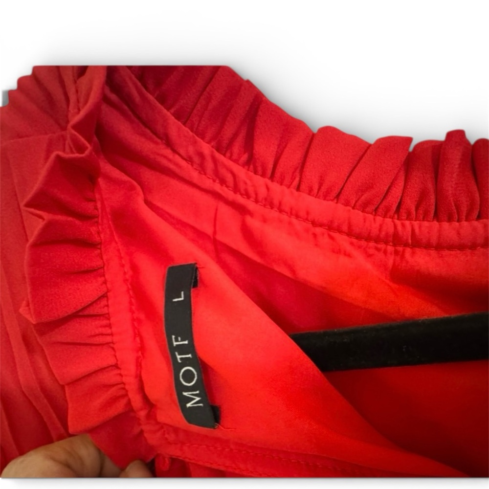 MOTF Vibrant Red Ruffled Dress - Picture 5 of 9